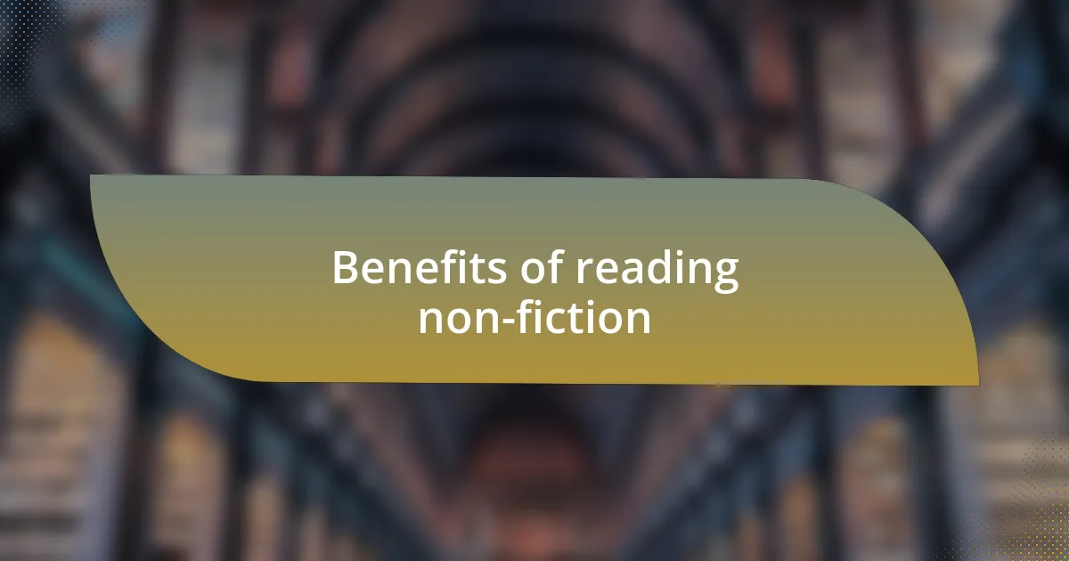 Benefits of reading non-fiction