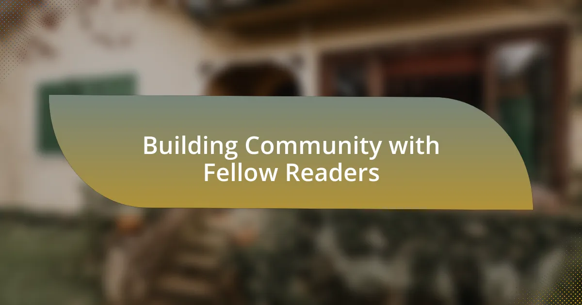 Building Community with Fellow Readers