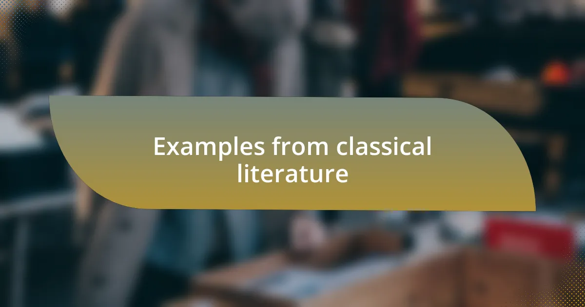 Examples from classical literature